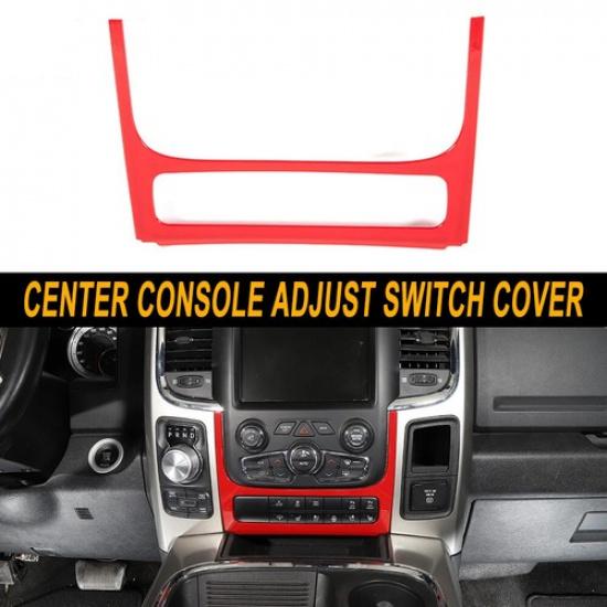 For Dodge RAM 1500 10-17 Center Console Adjust Switch Panel Cover Trim Bezel Red