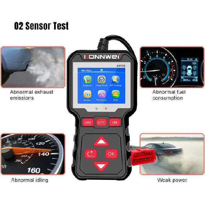 2026 KONNWEI KW320 Car Scanner OBD2 EOBD Fault Diagnostic Tools Professional Auto Scanner Live Data Read Erase Codes DTC Lookup