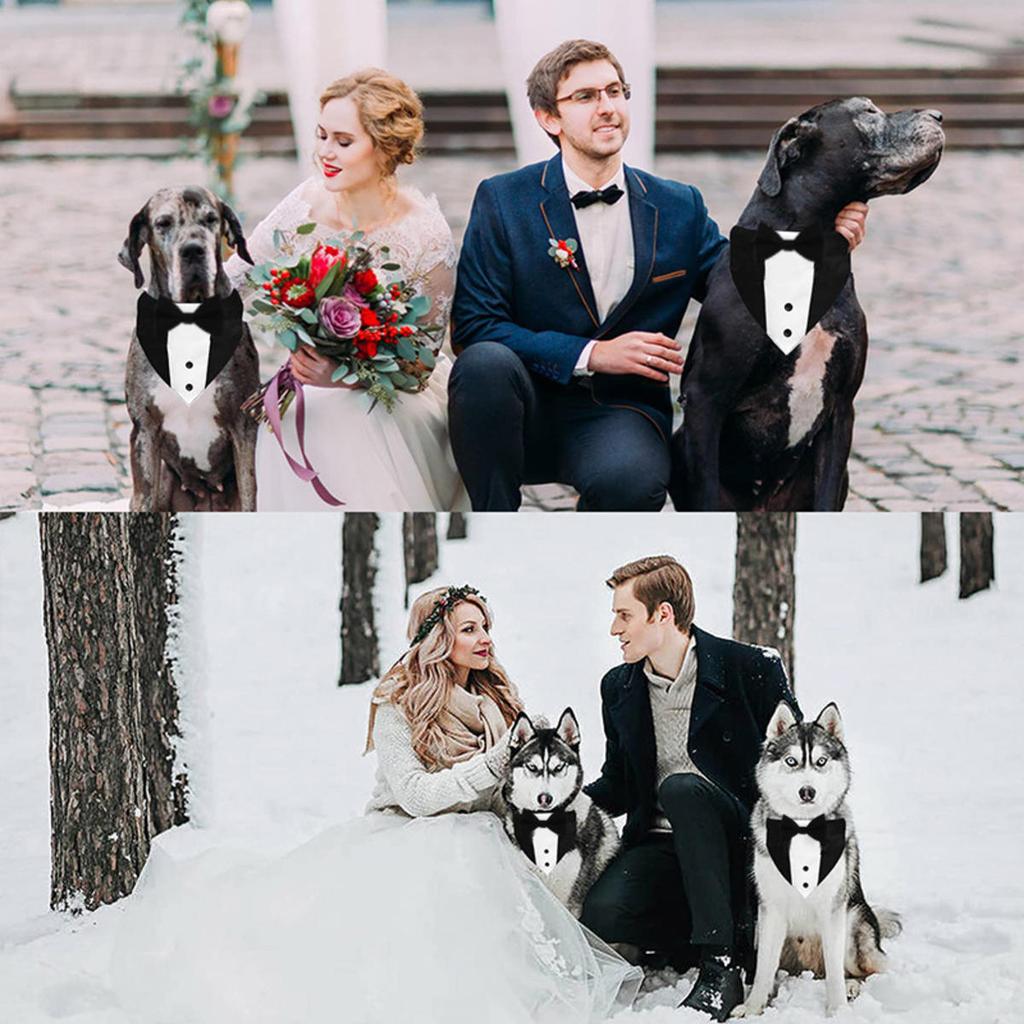 Dog Collar Pet Wedding Bow Tie Scarf Adjustable Dog Neckerchief Bowtie Collar  Pet Formal Costume for Puppy