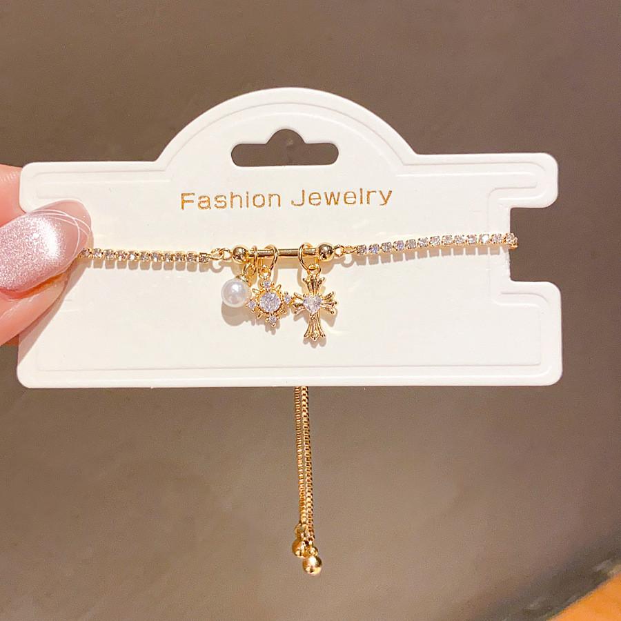 Требуется Циркониевый Браслет-Крест Ирис Модное Золотое Женское Украшение Для Подарка