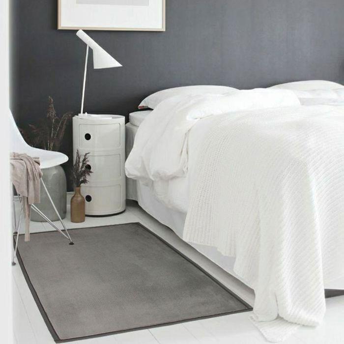 Living Room Rug Velvet Look Extra-soft Grey 60x90