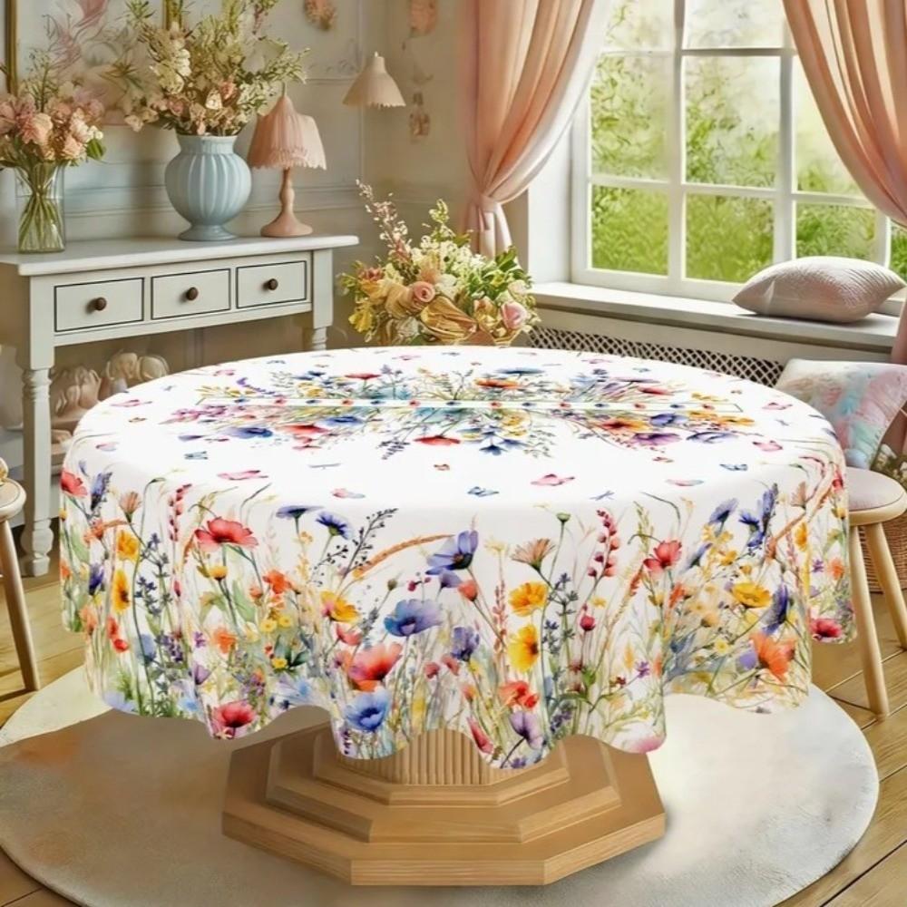 Flower Printed Rectangle Tablecloth Country Rooster Round Table Cloth Table Cover Beauty Massage