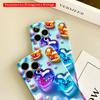 2DFlat Colorful Heart Gems Phone Case All inclusive film hard phone case, compatible with iPhone 18 Pro Max 17 16 15 14 13 12 11