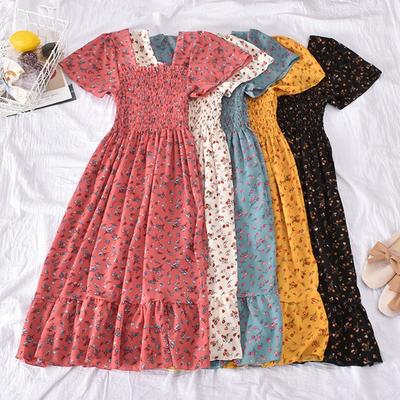 Floral Printed Elastic Casual Women Classy Corset Dresses