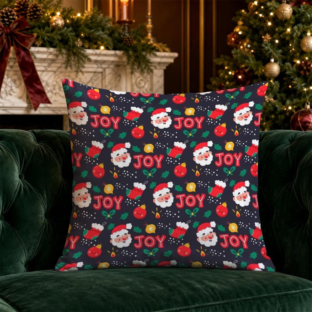 Christmas Cute Santa Throw Pillow Covers Pattern Cushion Cover Suitable for Sofa Bedroom Car Pillow Cover