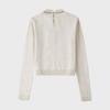 2024 Spring Women's Fashion Round Neck Sweater with Pearl Decor