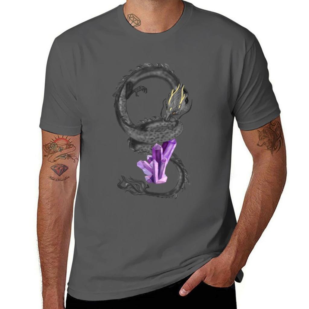 Dragon With Gemstones Tshirt Unisex T Shirts Graphic Black Cotton Tshirt Plain For Unisex Package Tshirt