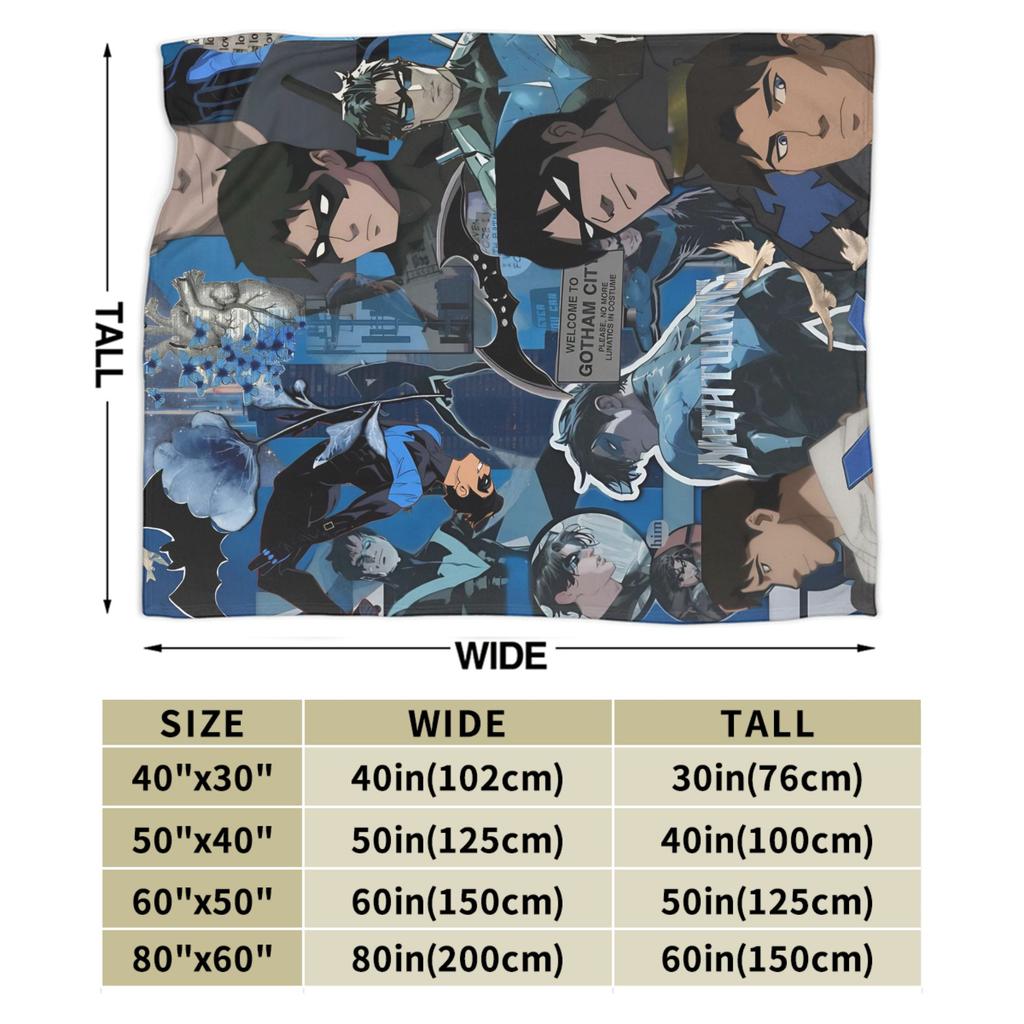 Dicks nightwing Graysons Blankets Soft Aesthetic Plush Bedding Throws For Outdoor Travel Flannel Bedspread Bed Cover