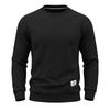 Men's Crew Neck Sweatshirt Long Sleeve Loose Fit Solid Color Autumn Winter Casual Thick Pullover Hoodie