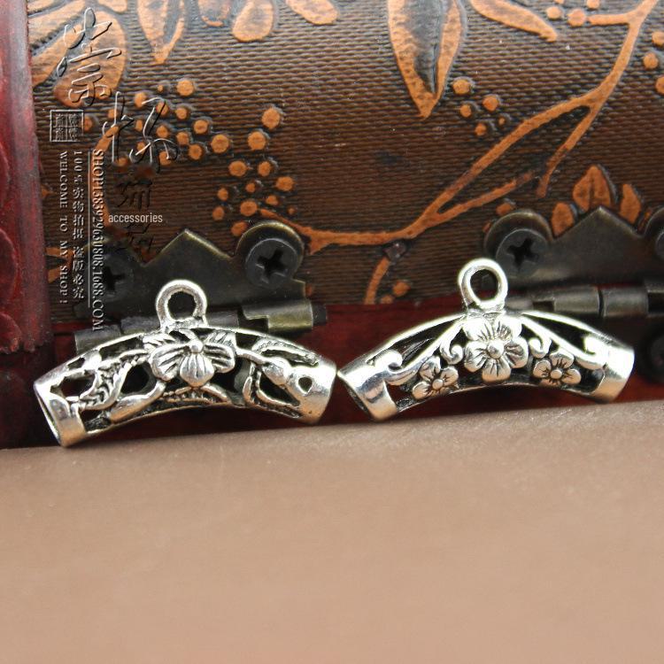 Tibetan Silver Hollow Elbow Beads & Three-Way Pendant Alloy Buckle for DIY Jewelry Making