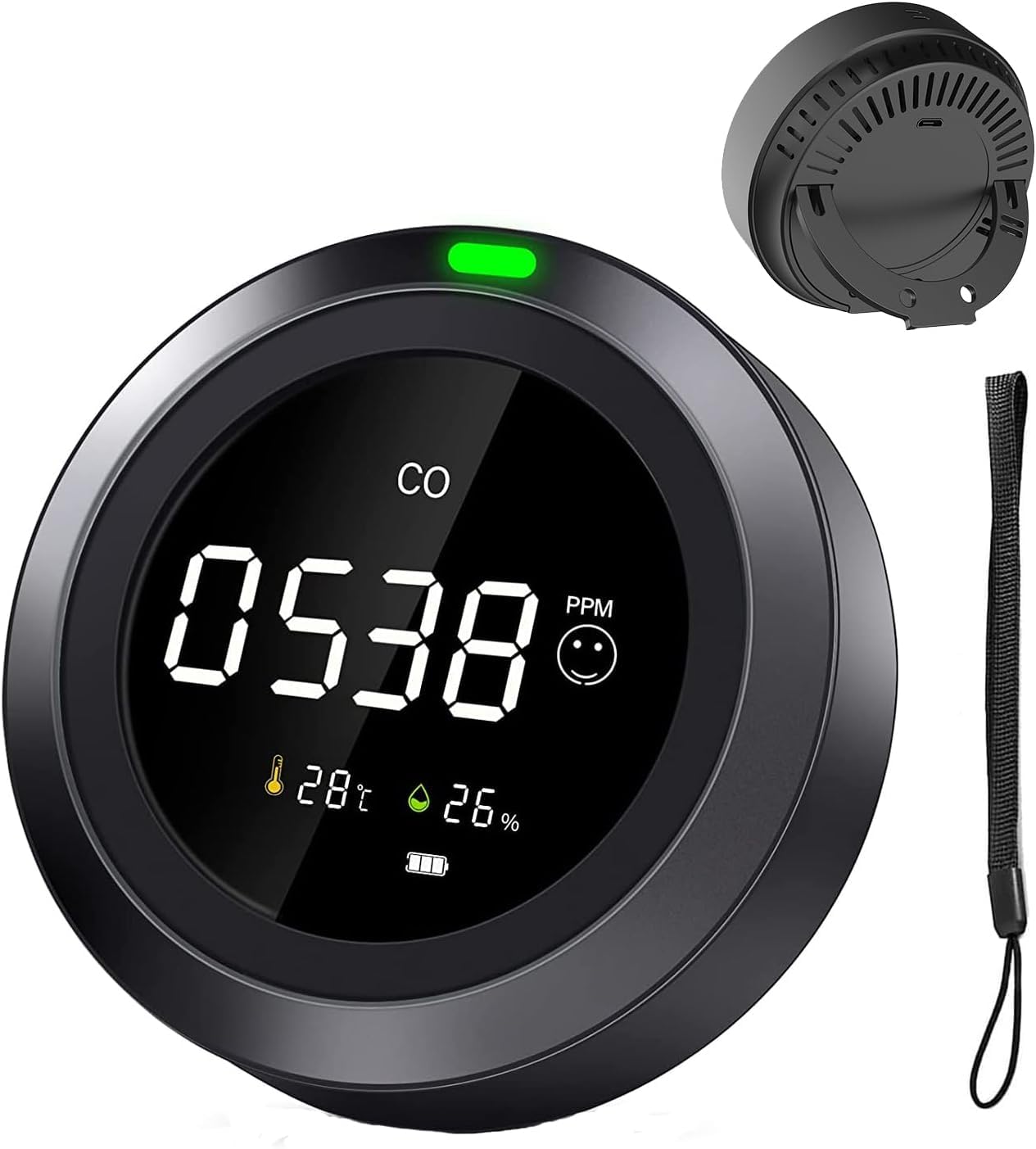 

Exclusive MVOWIZON Fire Carbon Monoxide Meter NDIR CO Detector with CO and Temperature CO Leak USB High Portable Gas Poisoning Camping Fire PPM чёрный