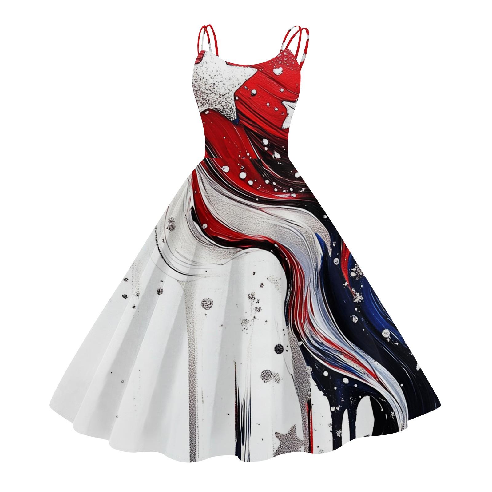 

Женское сексуальное платье с открытыми плечами в стиле панк-винтаж с принтом «День независимости» M винный