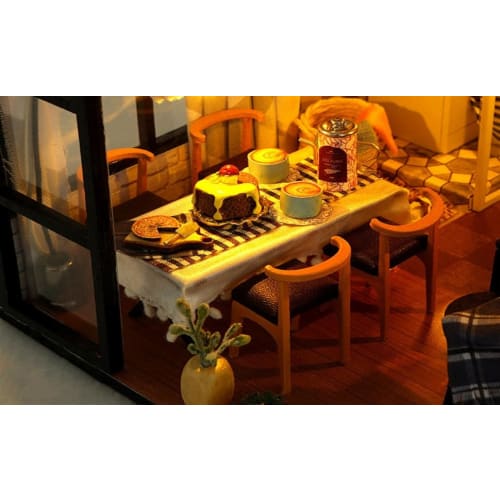 Fashion Alley Miniature Dollhouse Kit, Literary Utopia, Handmade Kit for Beginners, Includes Acrylic Case (TD43+Z)