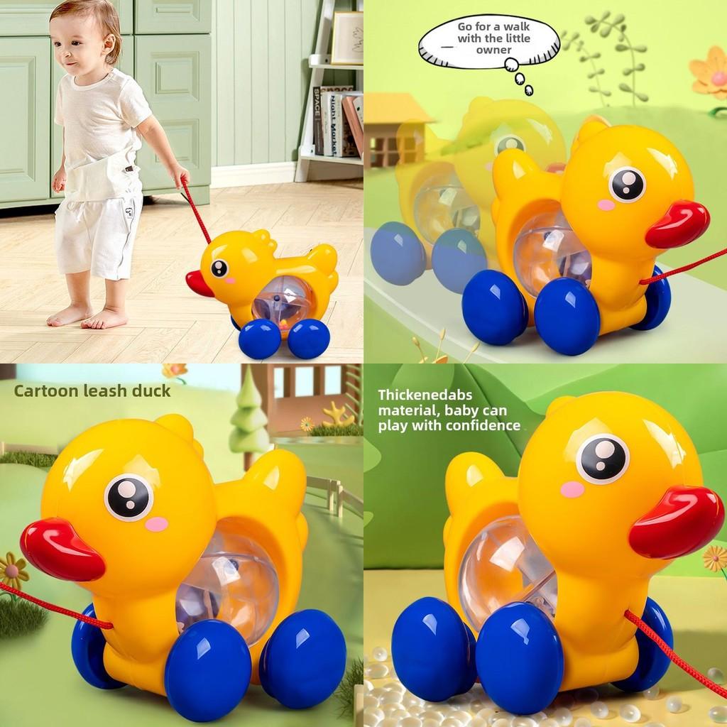 Kinder Puzzle Spielzeug Aufsitzwagen mit Zugschnur Ente Babyspielzeug für Kleinkinder