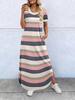 Women's Round Neck Short Sleeve Maxi Dress Loose Fit High Waist Solid A Line T Shirt Dress With Side Pockets