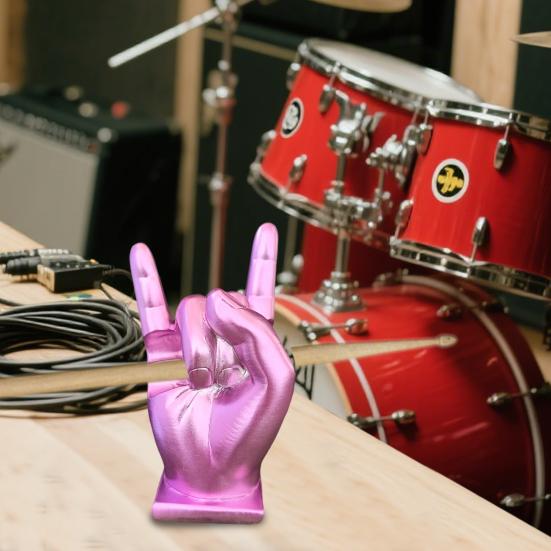 Stojan na ozdobu gesta Multifunkční držák na paličky/tužky Pryskyřičná ozdoba ve tvaru kamene Hudební doplněk Dekor s rockovým postojem