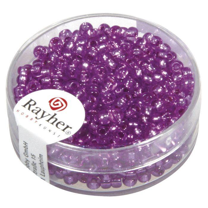 Perle rocaille garniture argentée Lilas Ø 2,6 mm 16 g