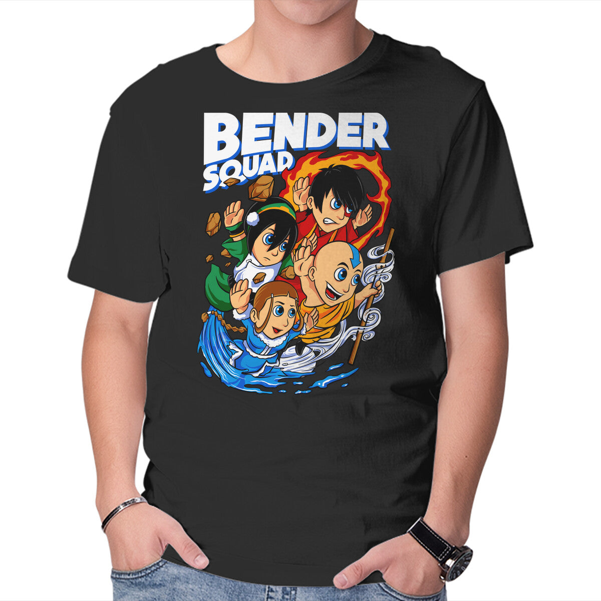 Unisex Crew Neck T-Shirt Bender Squad Graphic Short Sleeve Casual Tee XXXL