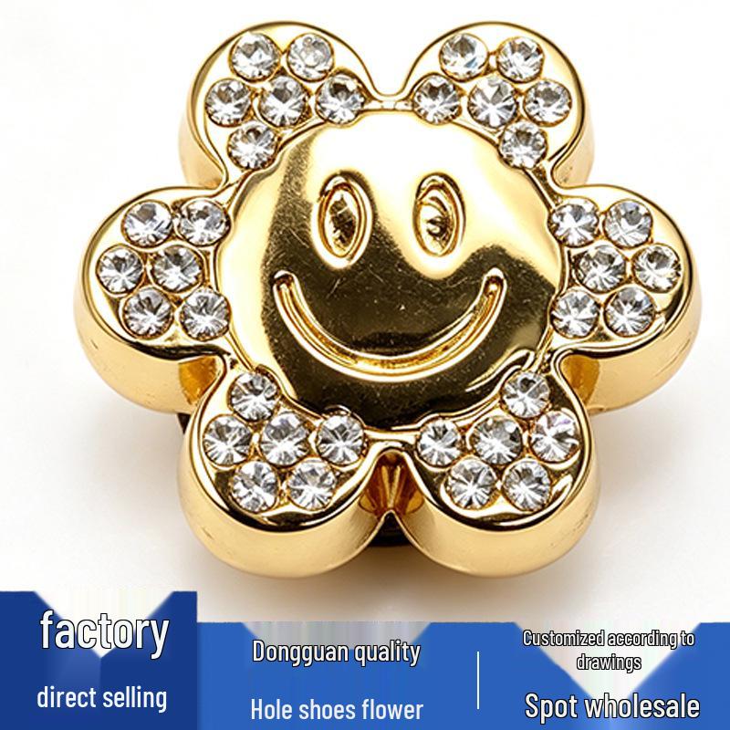 Metall Basketball Diamant Blume Schuhschnallen und Zubehör