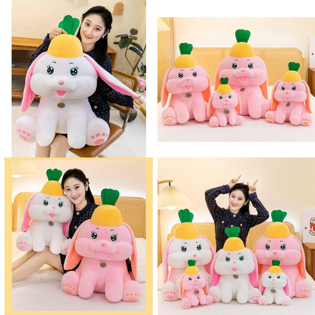 Adorable Bunny Plush Toy Cute Pineapple Rabbit Doll Soft Pillow For Girls Sleep Comfort