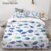 3D Cartoon Kids Bedding Set For children/baby,Custom/King/Europe/USA Duvet Cover Set,Quilt/Blanket Cover Set,fish Bedclothes