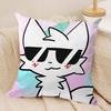 Anime Boykisser Silly Cat Cushion Cover Silky Short Plush DoubleSided Printed Pillow Case for Sofa All Seasons Home Decor Gift