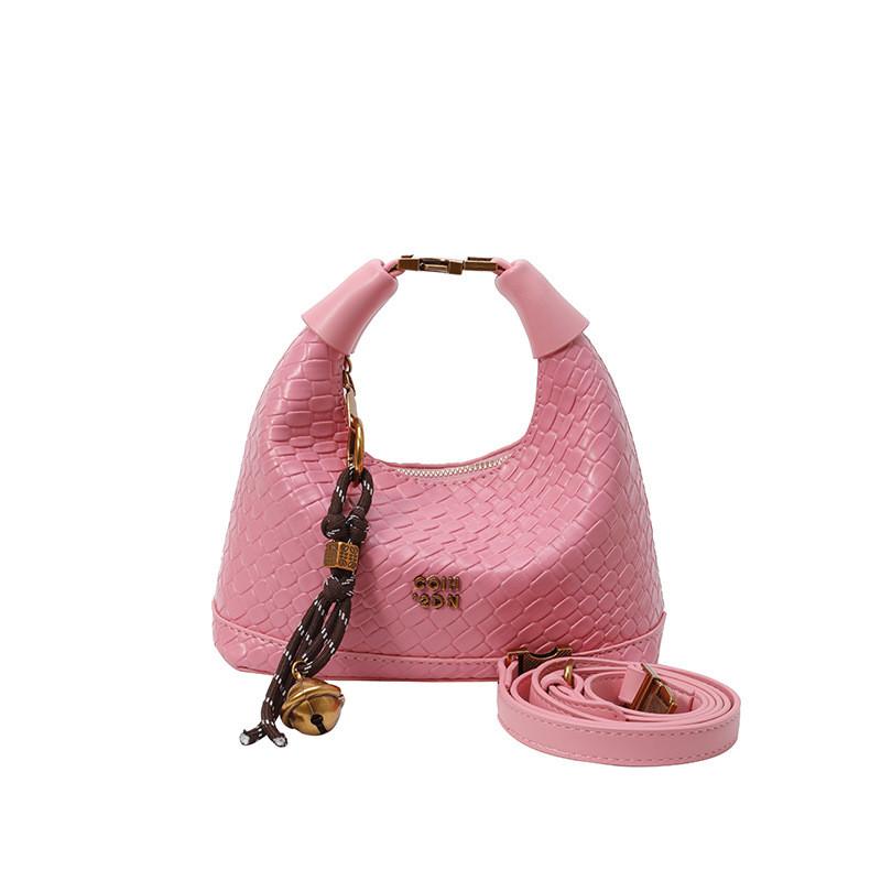 Pattern Pu Lattice Handbag Solid Color Single Shoulder Crossbody Fashion Bag