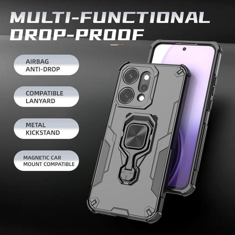 Armor Funda Für OPPO Reno 14 Reno14 Pro 5G Kameraobjektiv Armor Handyhülle Für Reno 14 Pro Auto Magnetische Halterung Ring Hülle