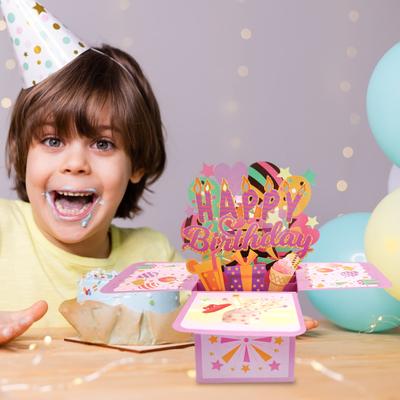 Pop-Up-Karte „Happy Birthday“, 3D-Geburtstagsgeschenkbox für Frauen und Männer, faltbare Feier-Grußkarte für Mutter, Tochter, Freundin, Nichte, Papa