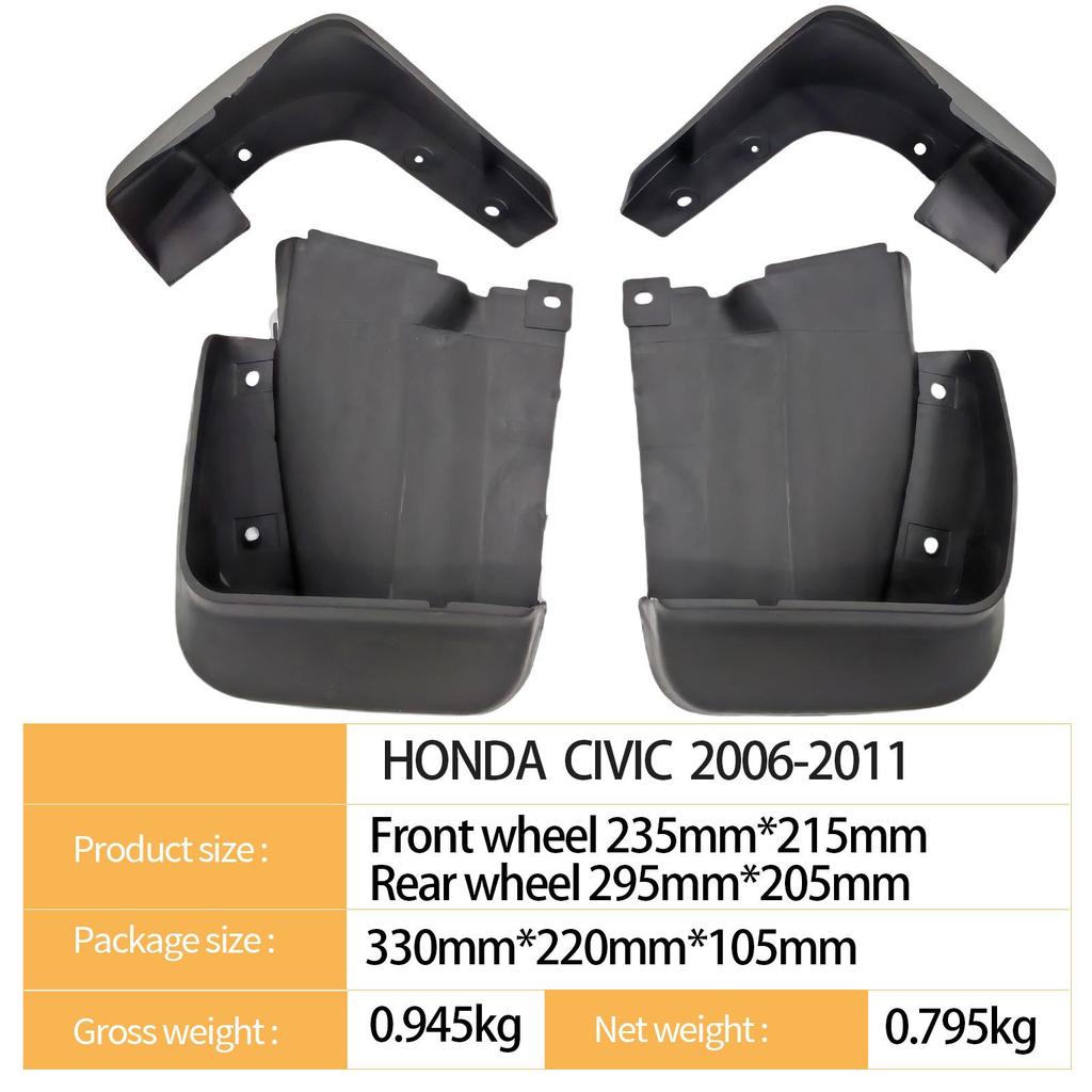 Compatible with Honda Civic 2006-2011 Car Tire Mudguard.