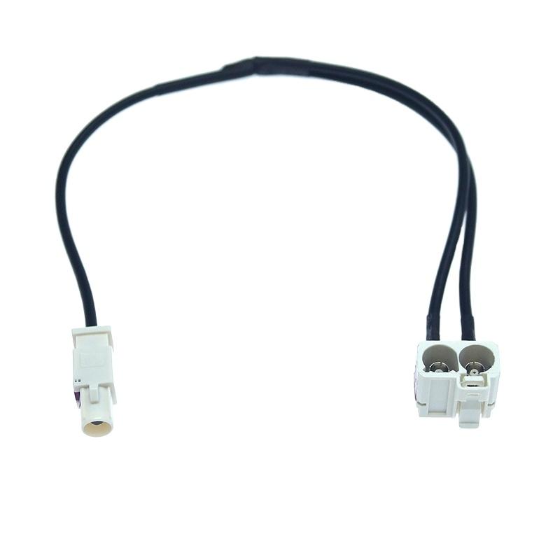 For VW Head Unit FAKRA 2In1 Diversity Resume Convertor Splitter Y Cable Wire Harness For RNS510 RCD510+ Antenna Radio Adapter