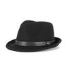 Hat autumn and winter pure wool top hat woolen retro French British jazz hat rolled edge felt hat