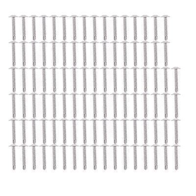 100 Stück Selbstbohrende Schraube M4.2x25 Runde Unterlegscheibe Edelstahl Befestigungselement Zubehörset