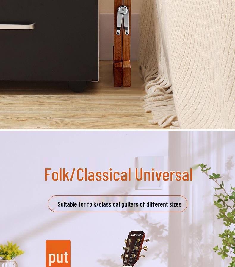 Supporto per Chitarra in Legno Massiccio - Porta Musica Verticale Folk & Classica