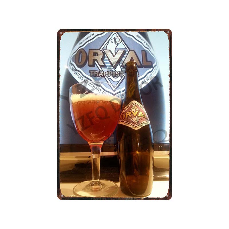 30X20CM Hoegaarden Orval Chouffe Beer Tin Sign - Vintage Metal Plate, Perfect for Bar/Pub/Kitchen/Home/Coffee Wall Decor Poster