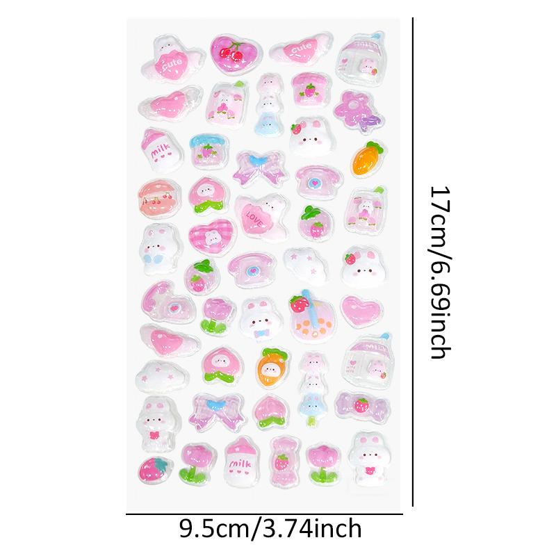 3/6Sheet Assorted Patterns Floating Sticker Muti-color Decoration for Journal Planner Phone Laptop Case Party Favor Souvenir ZYF
