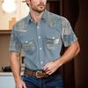 Men'S Fashionable Lapel And Shoulder Length Short Sleeved Casual Top