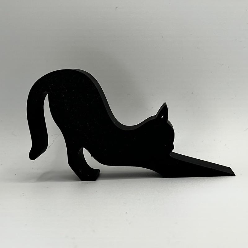 

1pcs Cute Black Cat Door Stop - Durable Plastic Matte Surface Anti-collision Door Stop with Cute Cat Sitting Design чёрный