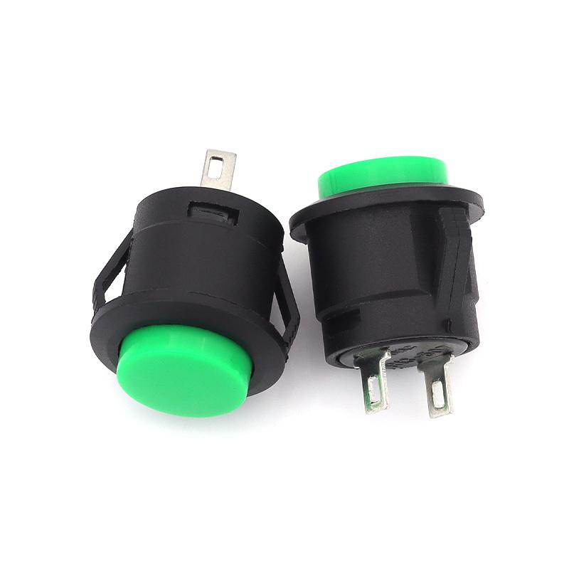 2Pcs 16mm R13 507 Plastic Snap In Momentary Switch Normally Open OFF ON Push Button