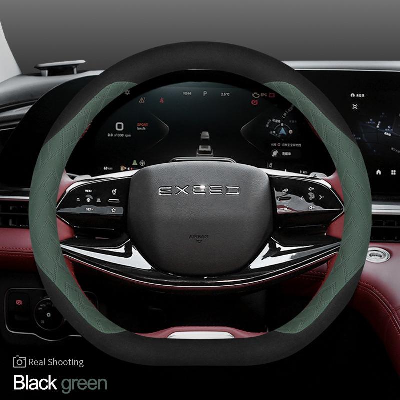 High Leather Braid On Car Auto Steering Wheel Cover Wrap for Exeed Yaoguang LX RX TXL VX TX D Type Steering Wheel Holder
