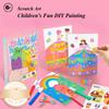 Rainbow Scratch Painting Set Color Scratch Off Pictures Children DIY Artwork Postcards Kids Boys Girls Fun Craft Drawing Toys