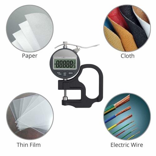 Neoteck Digital Thickness Gauge, 0.001mm Accuracy, 0-12.7mm Measurement Range, Aluminum Alloy Construction, Large LCD Display, High-Precision Thicknes