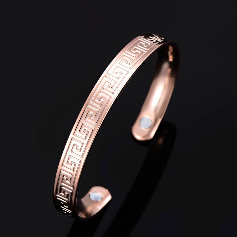 Simple Geometric Bio Magnetic Men Women Classical Patter Therapeutic Energy Healing Magnetic Bracelet Therapy Arthritis Jewelry