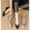 Fashion French Style Pointed Toe Patent Leather Pumps Women High Heels Fashion Shoes with Rhinestones