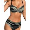 1 Set Costume da Bagno Tipo Spezzato Push Up Vita Alta Imbottito Sul Petto No