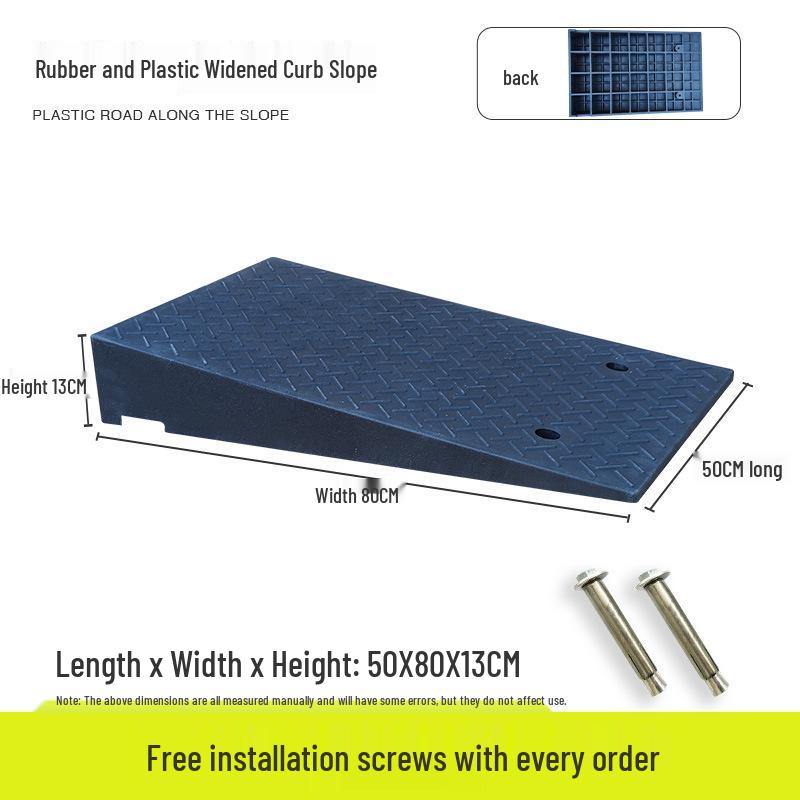 Portable Rubber-Plastic Curb Ramp Mat for Car