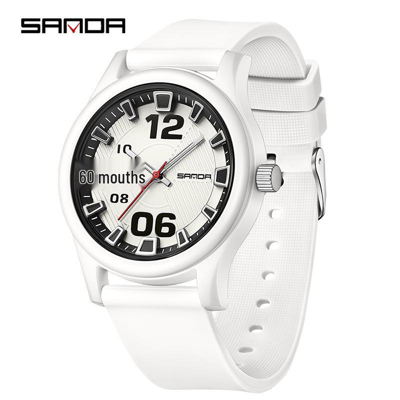 Sanda Student 3D Dial Quartz Sports Watch - Waterproof  Exam Friendly