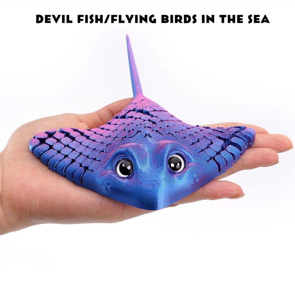 10 Colors Aquatic Animal Desktop Ornaments Plastic Bionic Manta Ray Stingray Toy  Children's Toy