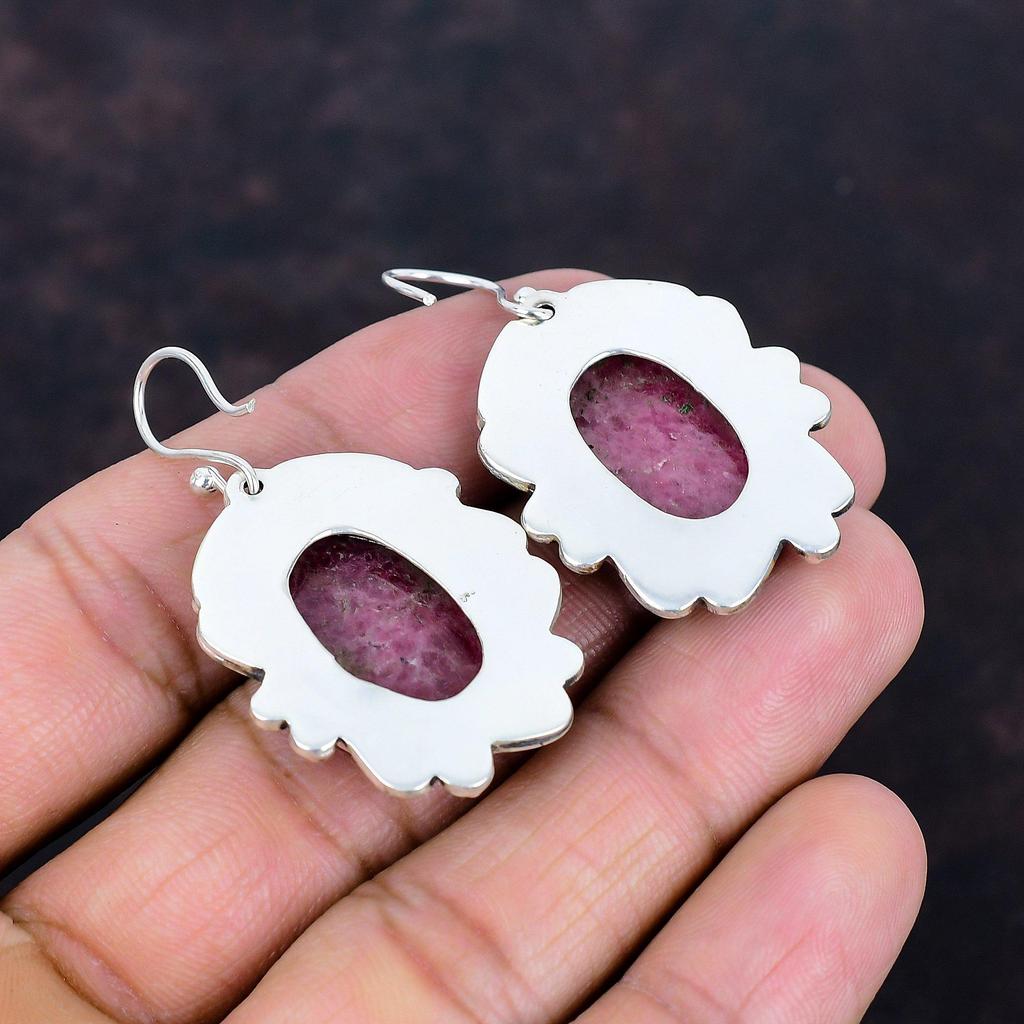 Rhodonite Gemstone Earring Decent Jewelry Handmade Brand New Earrings 925 Sterling Silver Earring Beautiful Rhodonite Jewelry Wedding Gifts