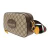 Gucci Neo Vintage Series Gold Foil Logo Metal Tiger Head Monogram Canvas And Leather Camera Bag Unisex Shoulder Bag Ebony Brown 476466-K9GVT-8856